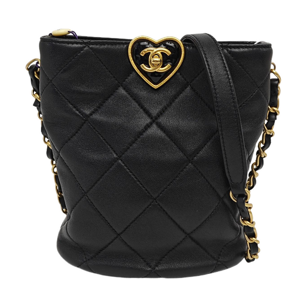 COCO LOVE Quilted Lambskin Black