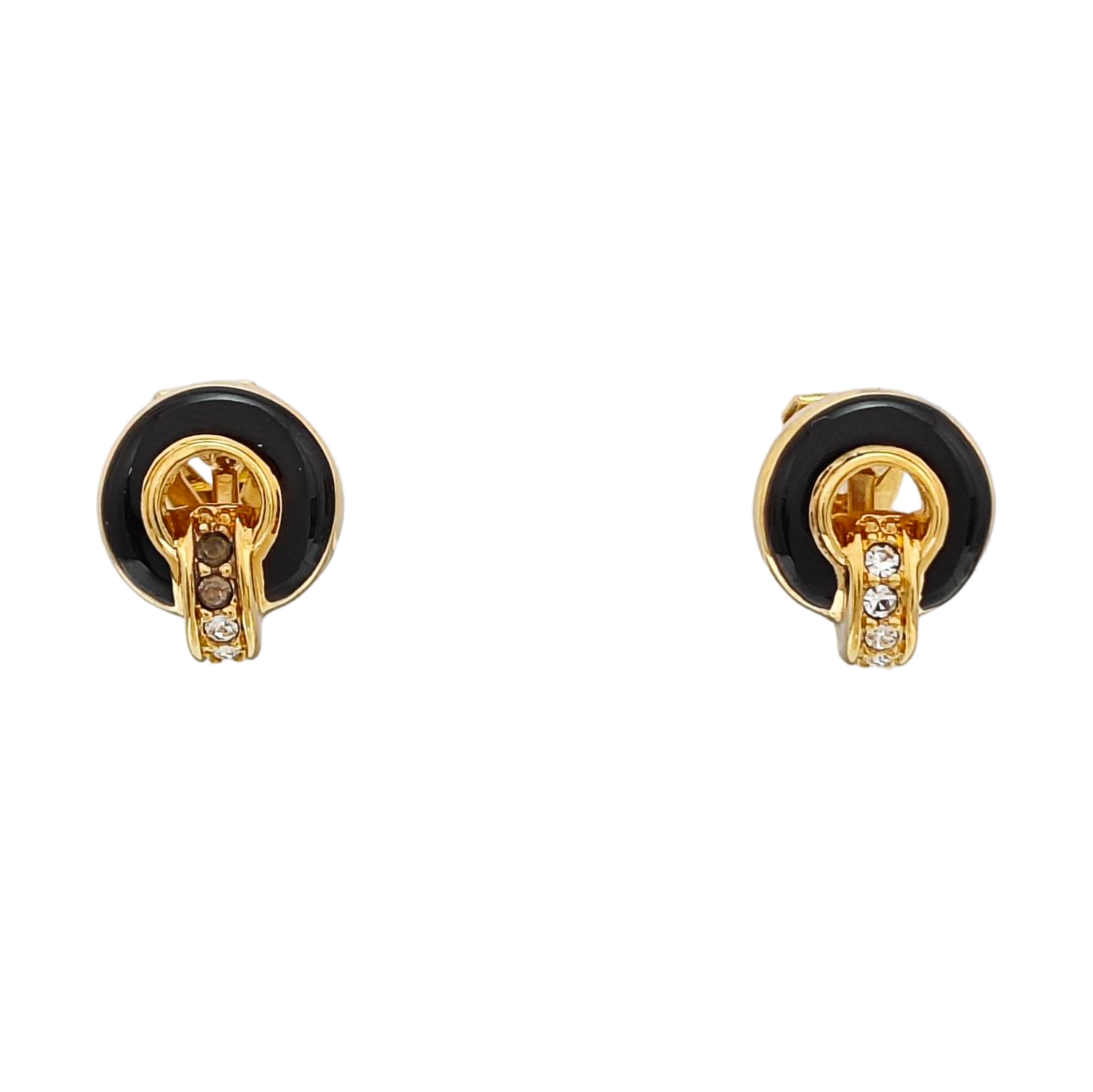 Metal Black Clip On Earrings