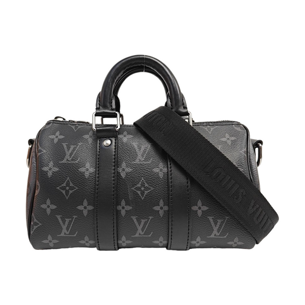 KEEPALL 25 Monogram Coated Canvas Black