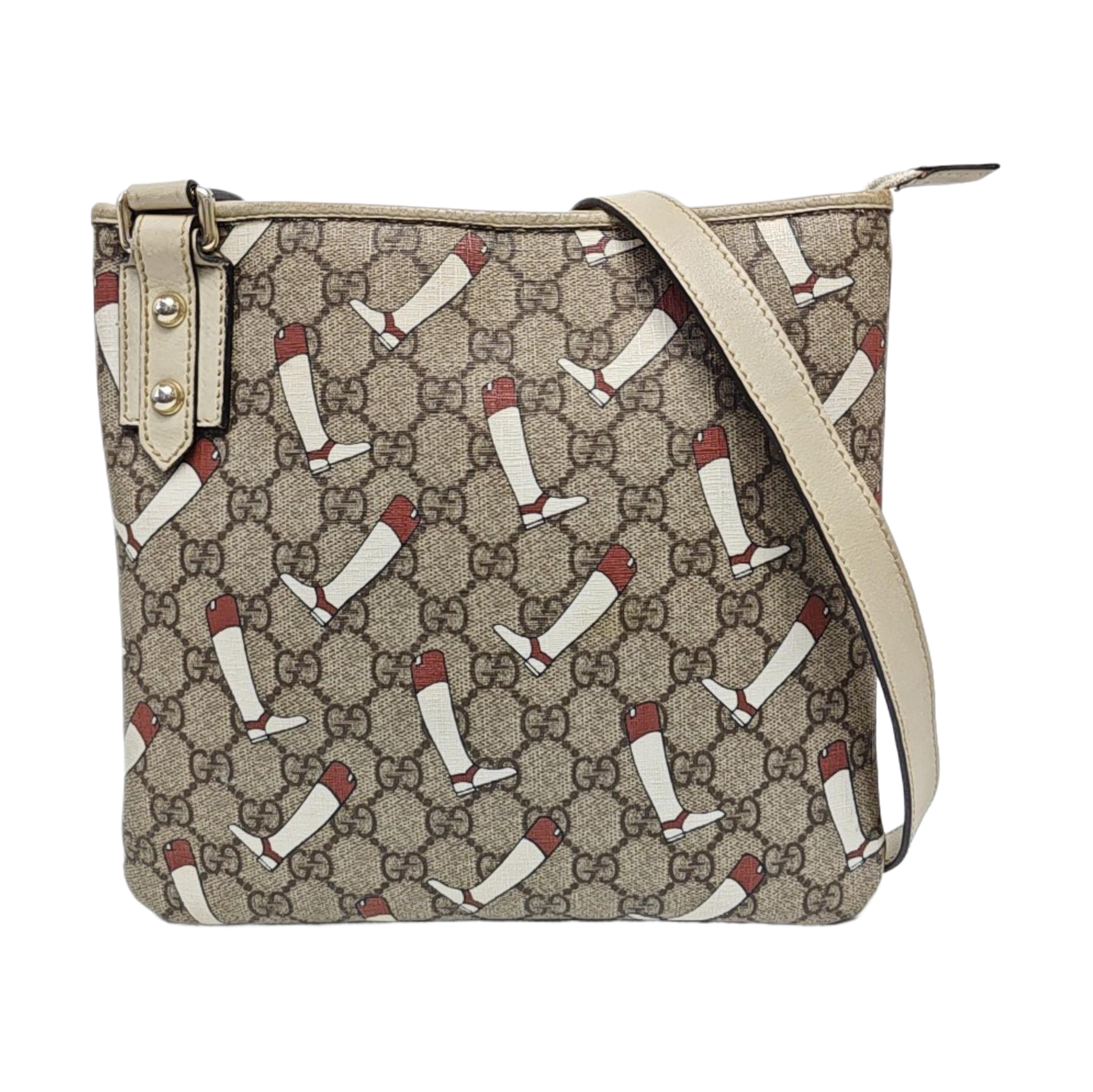 Monogram Coated Canvas Shoulder Bag Beige