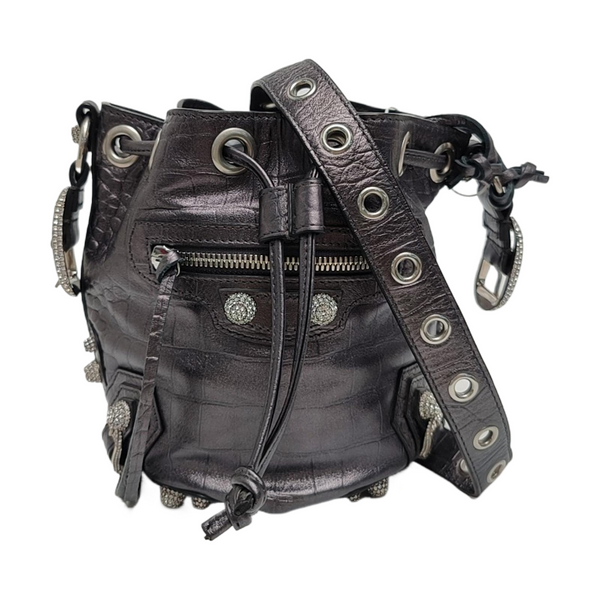 Le Cagole Mini Calfskin Gray
