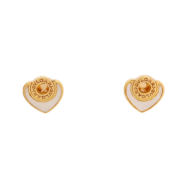BVLGARI BVLGARI 18k Rose Gold White Stud Earrings