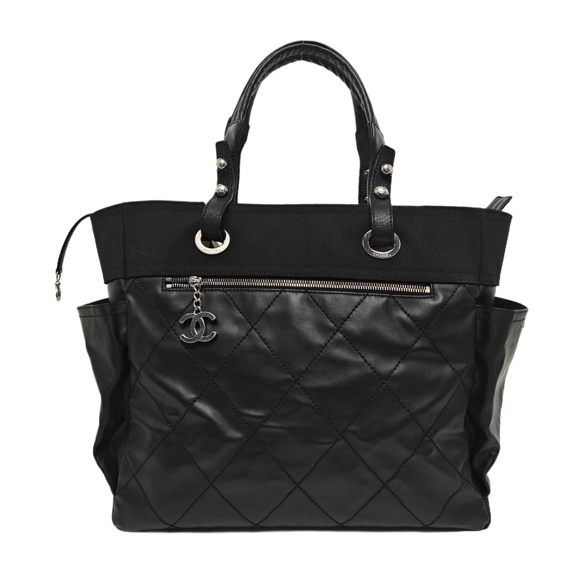 PARIS BIARRITZ Large Quilted Coated Canvas Black