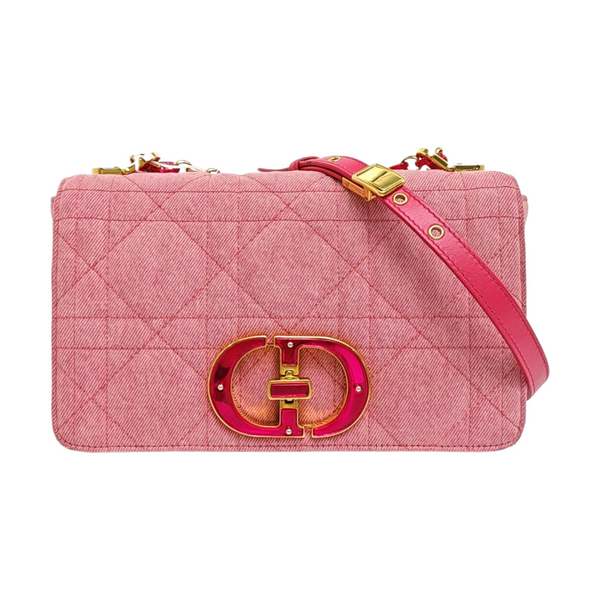 Dior Caro Medium Cannage Denim Pink