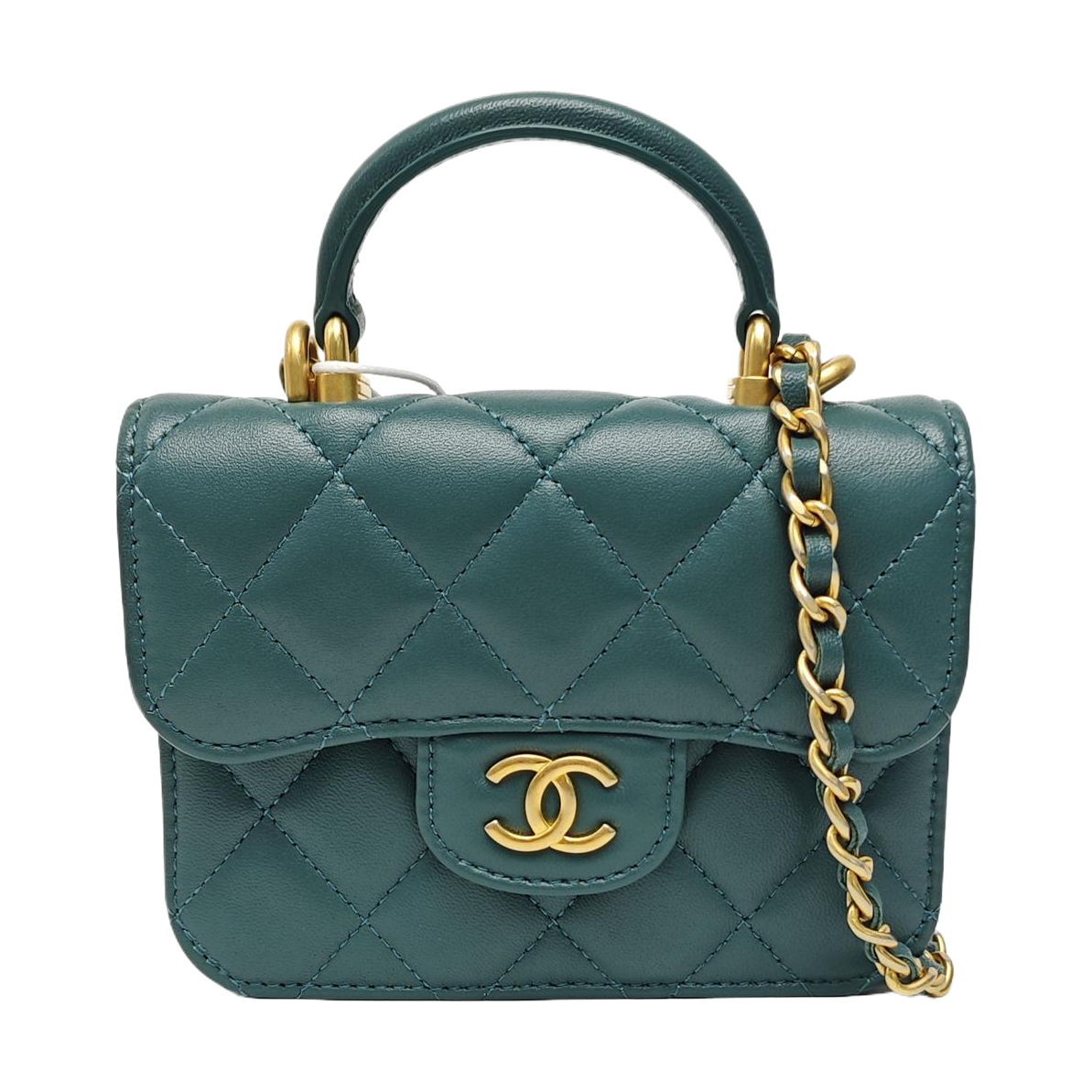 Quilted Lambskin Shoulder Bag Green