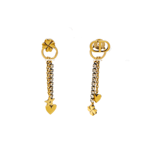 Lucky CD Metal Gold Stud Earrings