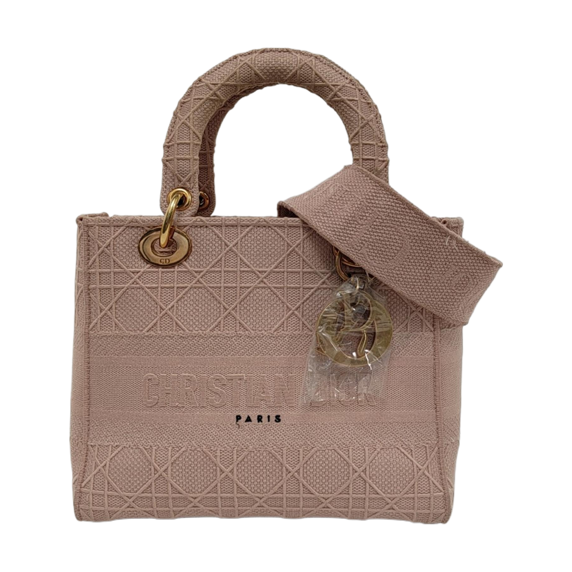 Lady D-Lite Medium Cannage Canvas Pink