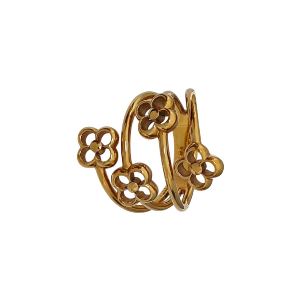 FLOWER FULL Brass Gold Ring EU 56