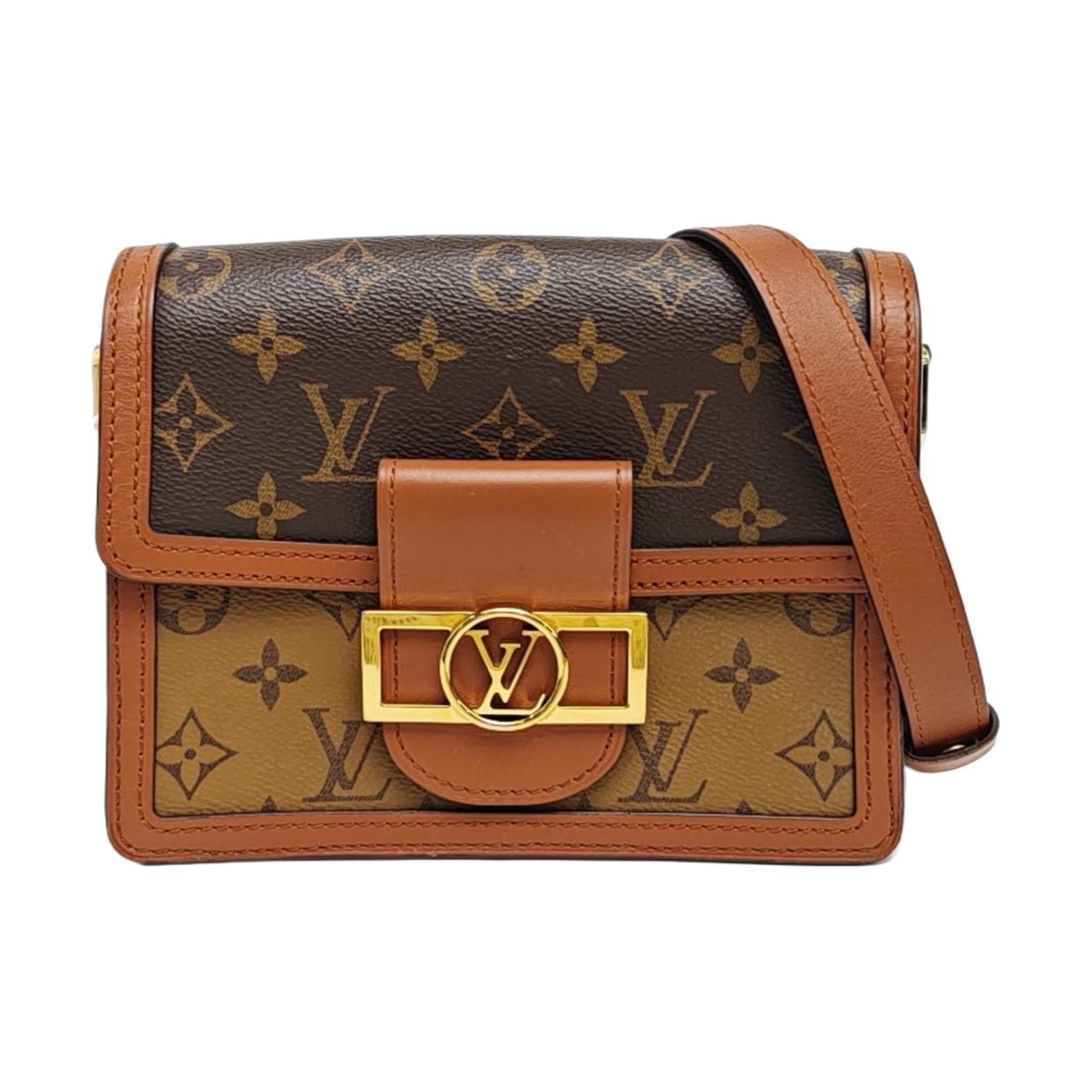 DAUPHINE Mini Monogram Coated Canvas Brown
