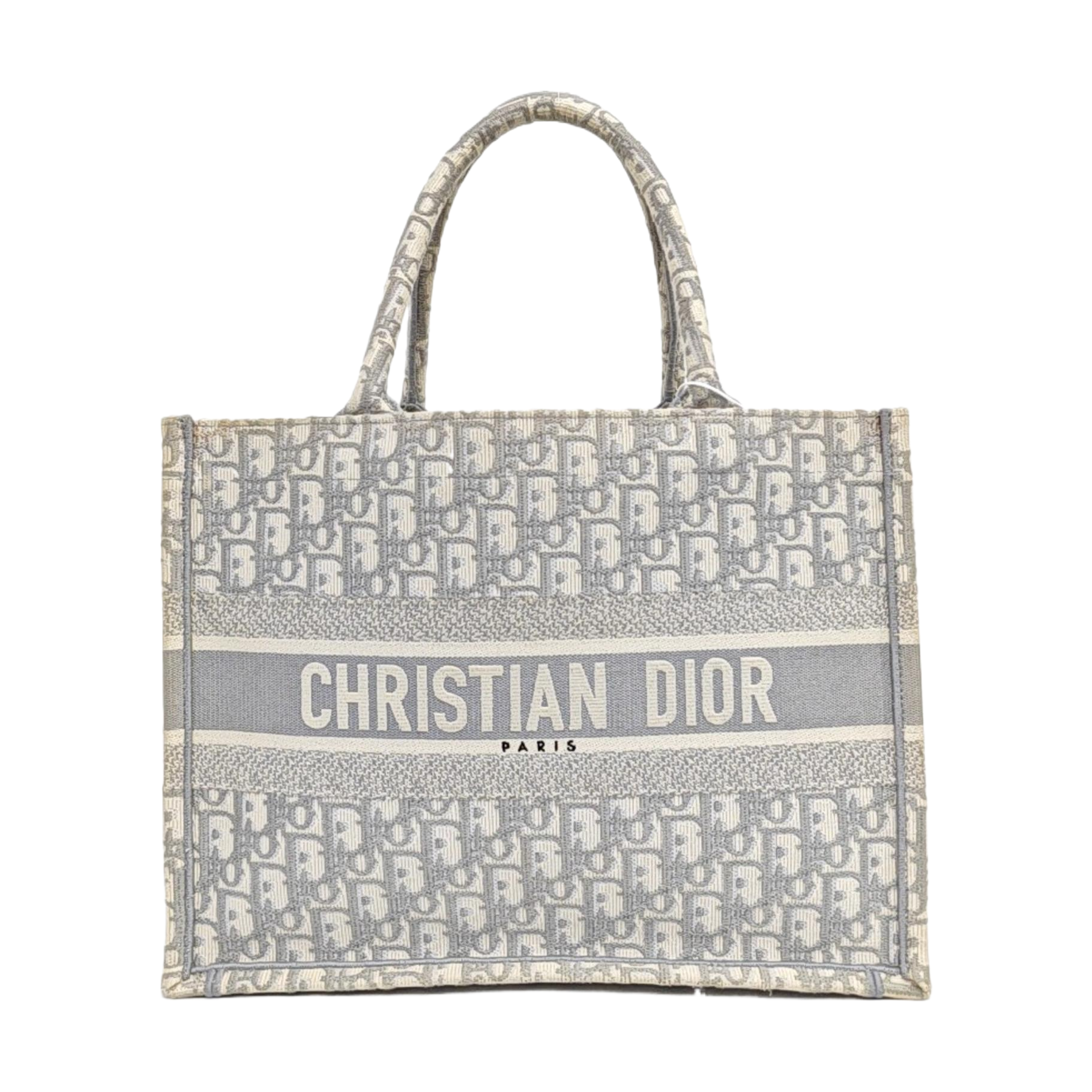 Book Tote Medium Oblique Canvas White