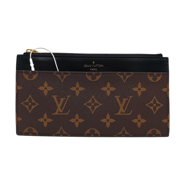 SLIM Monogram Coated Canvas Brown Wallet