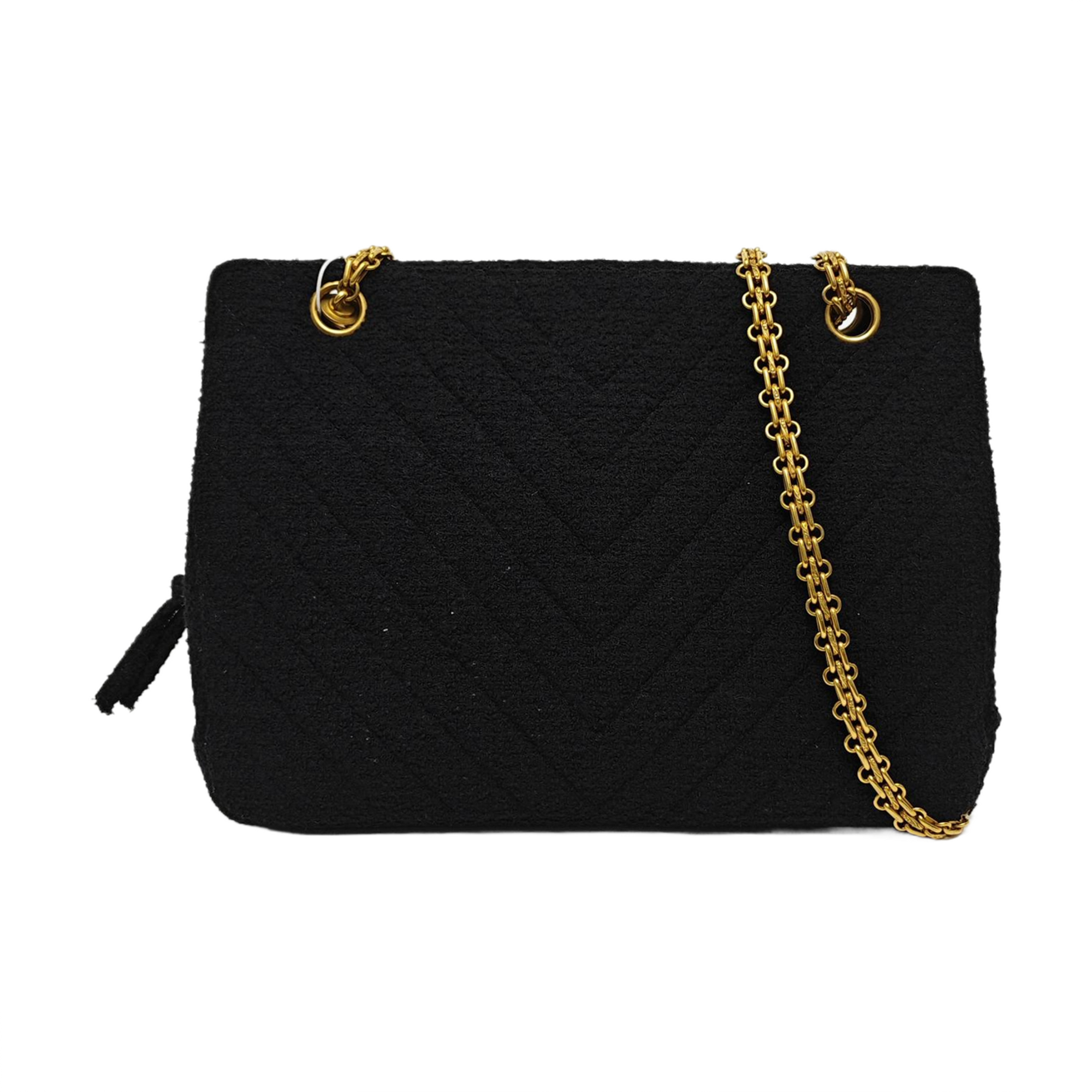 JUST MADEMOISELLE Medium Chevron Terry Cloth Black