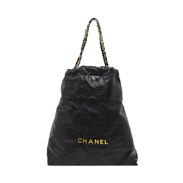 CHANEL 22 Large Quilted Calfskin Black