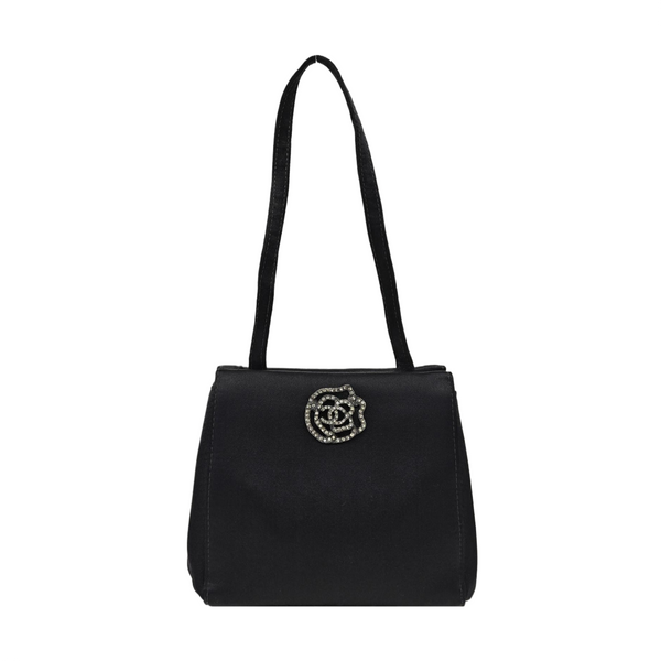 Silk Satin Tote Bag Black