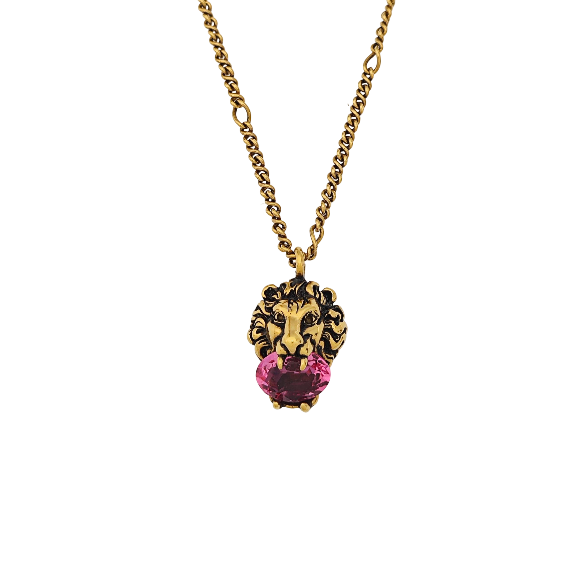 Lion Head Metal Gold Necklace