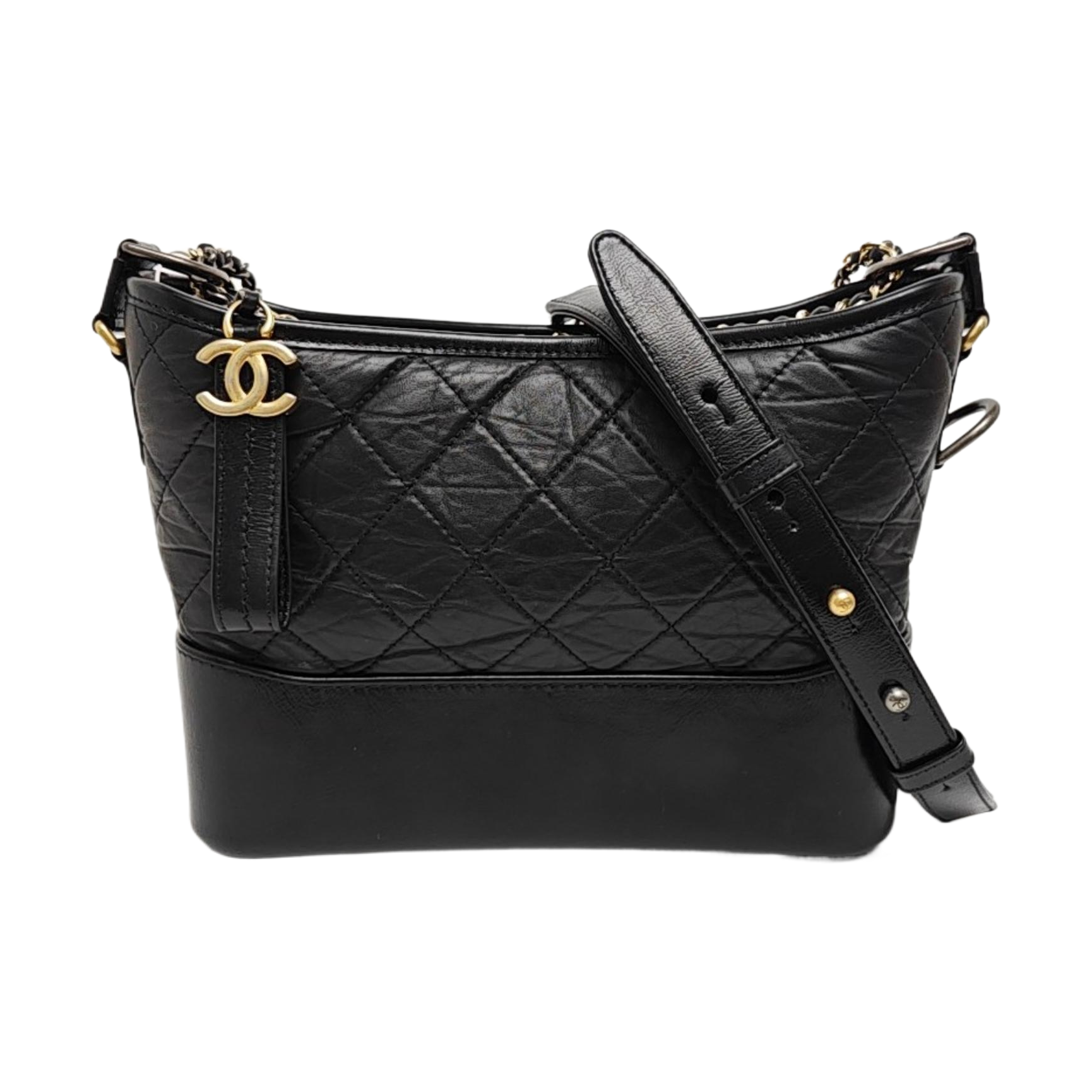 GABRIELLE Medium Quilted Calfskin Black