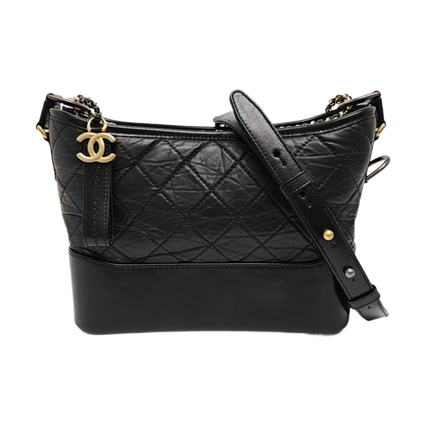 GABRIELLE Medium Quilted Calfskin Black