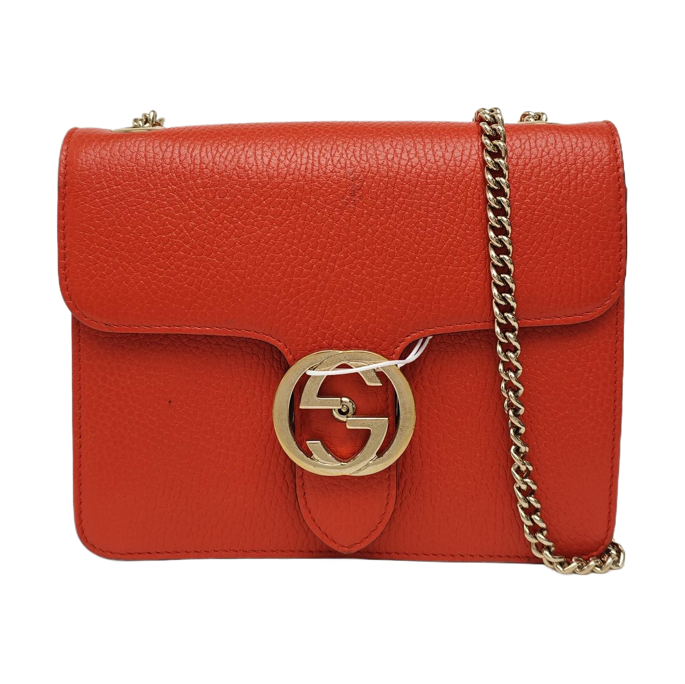 Interlocking G Small Calfskin Orange