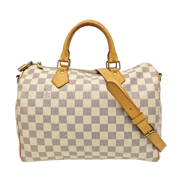 SPEEDY 30 Damier Azur Coated Canvas White