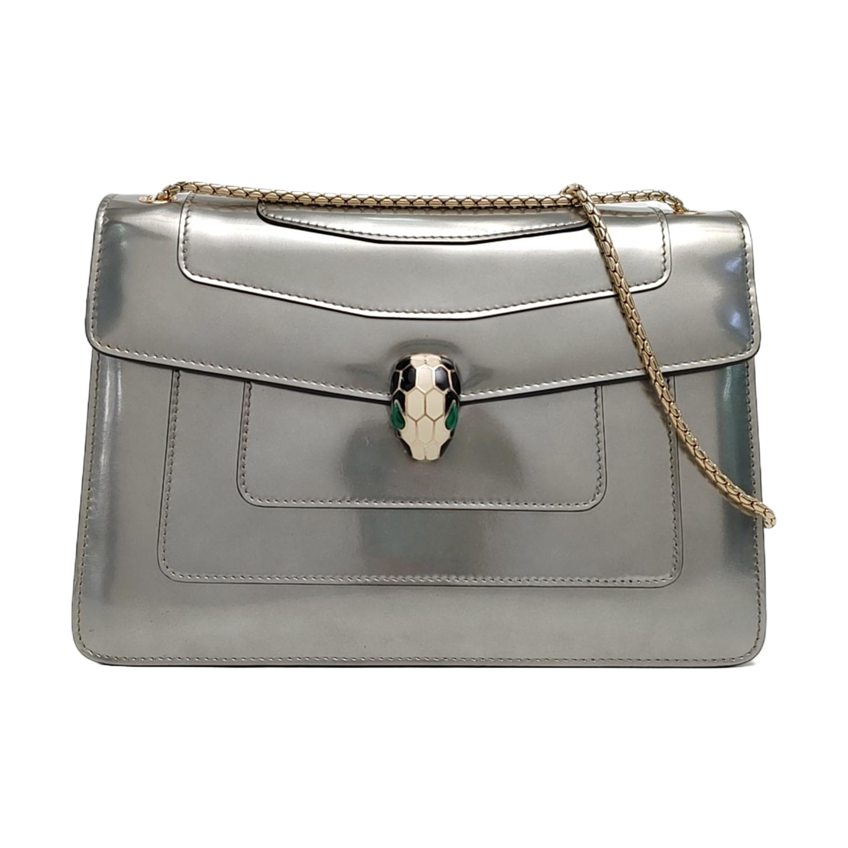 SERPENTI FOREVER Medium Calfskin Silver