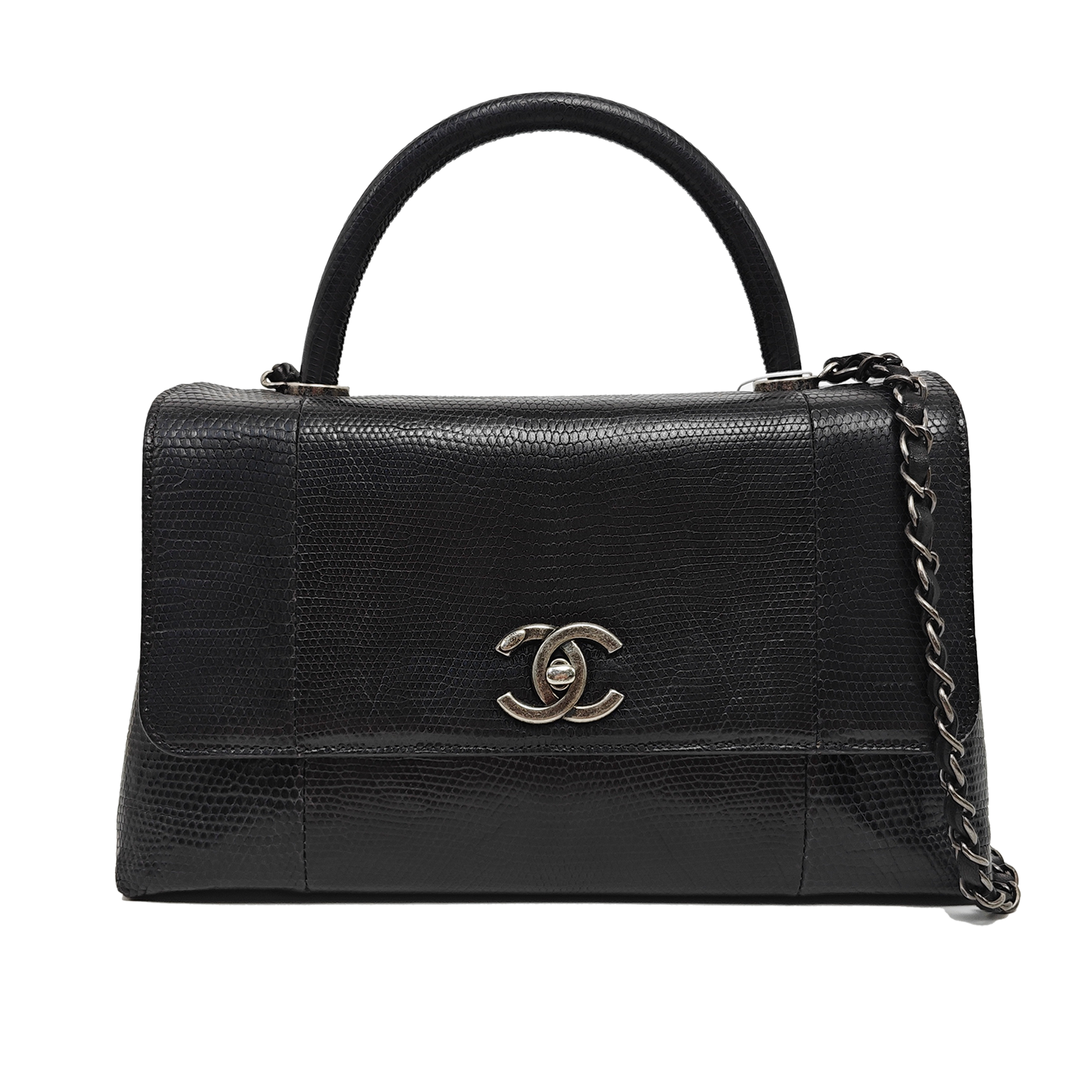 COCO HANDLE Medium Lizard Black