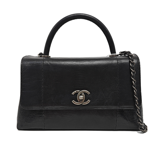 COCO HANDLE Medium Lizard Black