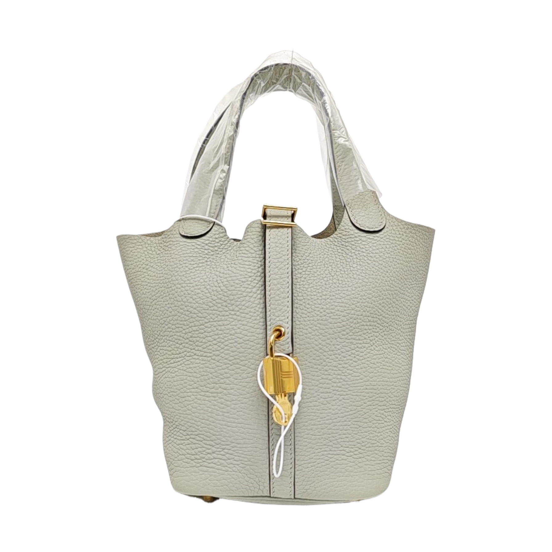 Authenticated pre-owned  Picotin Lock 18 Clemence Gray - Bucket Bag at Looply
