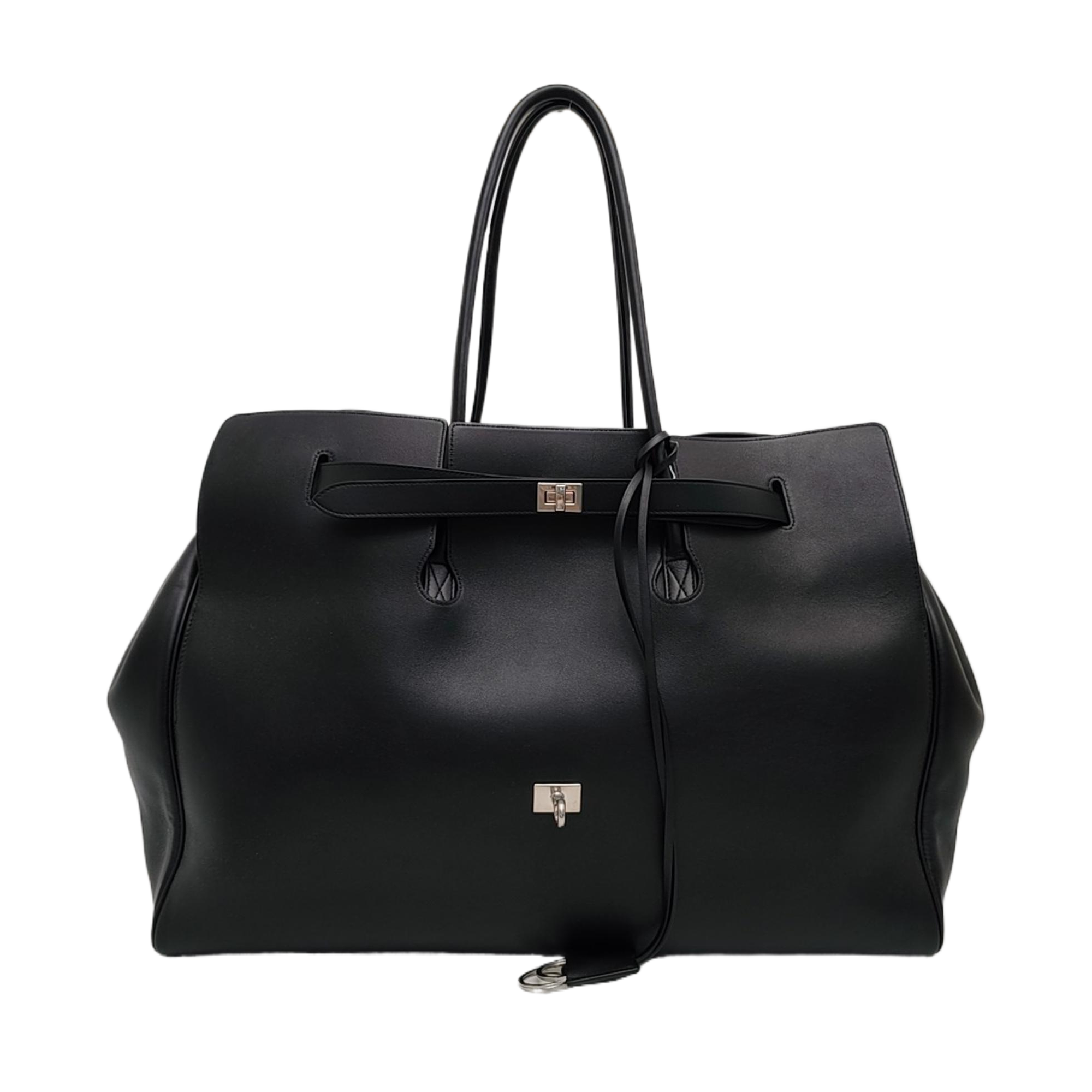 Calfskin Top Handle Bag Black