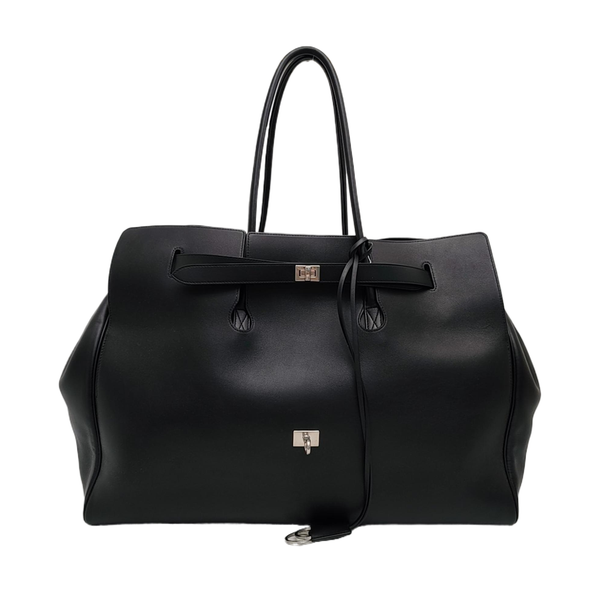 Calfskin Top Handle Bag Black