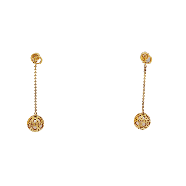Secret Cannage Metal Gold Stud Earrings