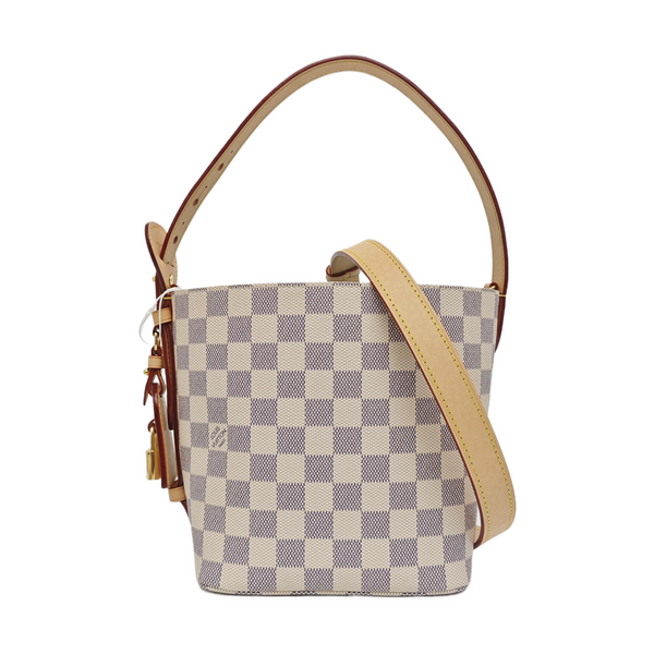 ALL IN PM Damier Azur Coated Canvas White