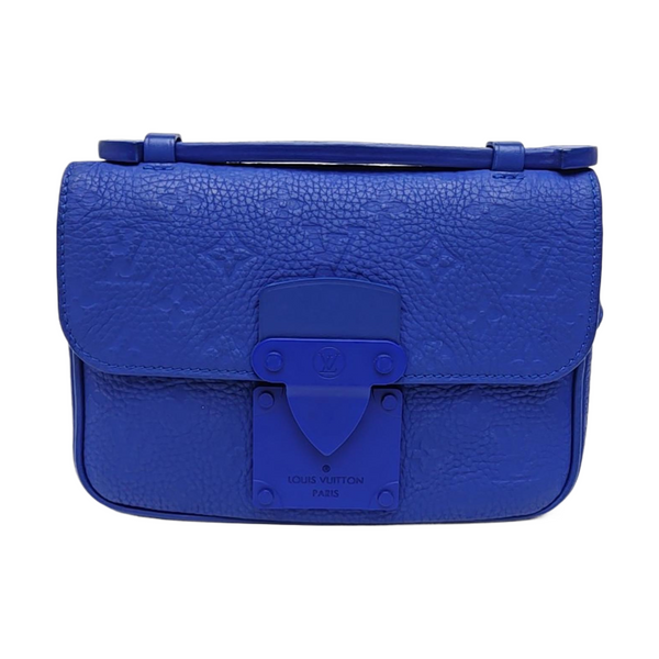 S LOCK Monogram Calfskin Blue
