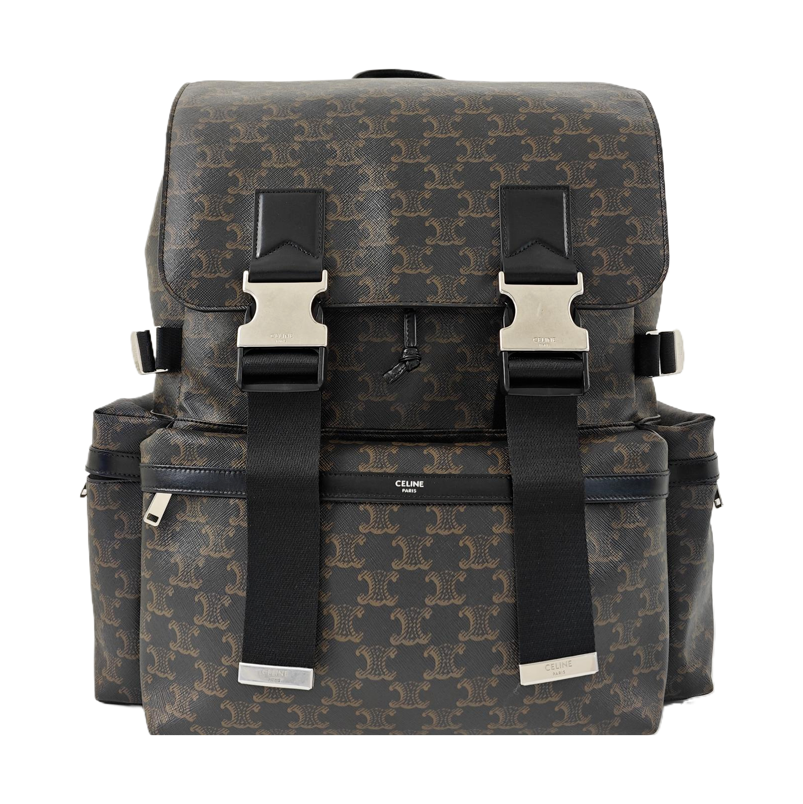Coated Canvas Backpack Brown