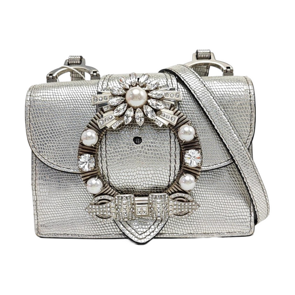 Miu Lady Calfskin Silver