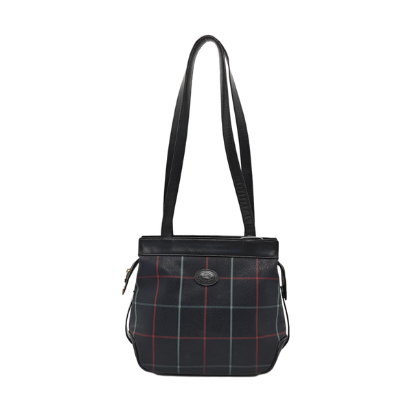 Coated Canvas Shoulder Bag Blue
