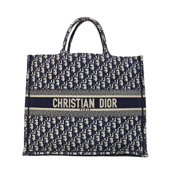 Book Tote Large Oblique Canvas Blue