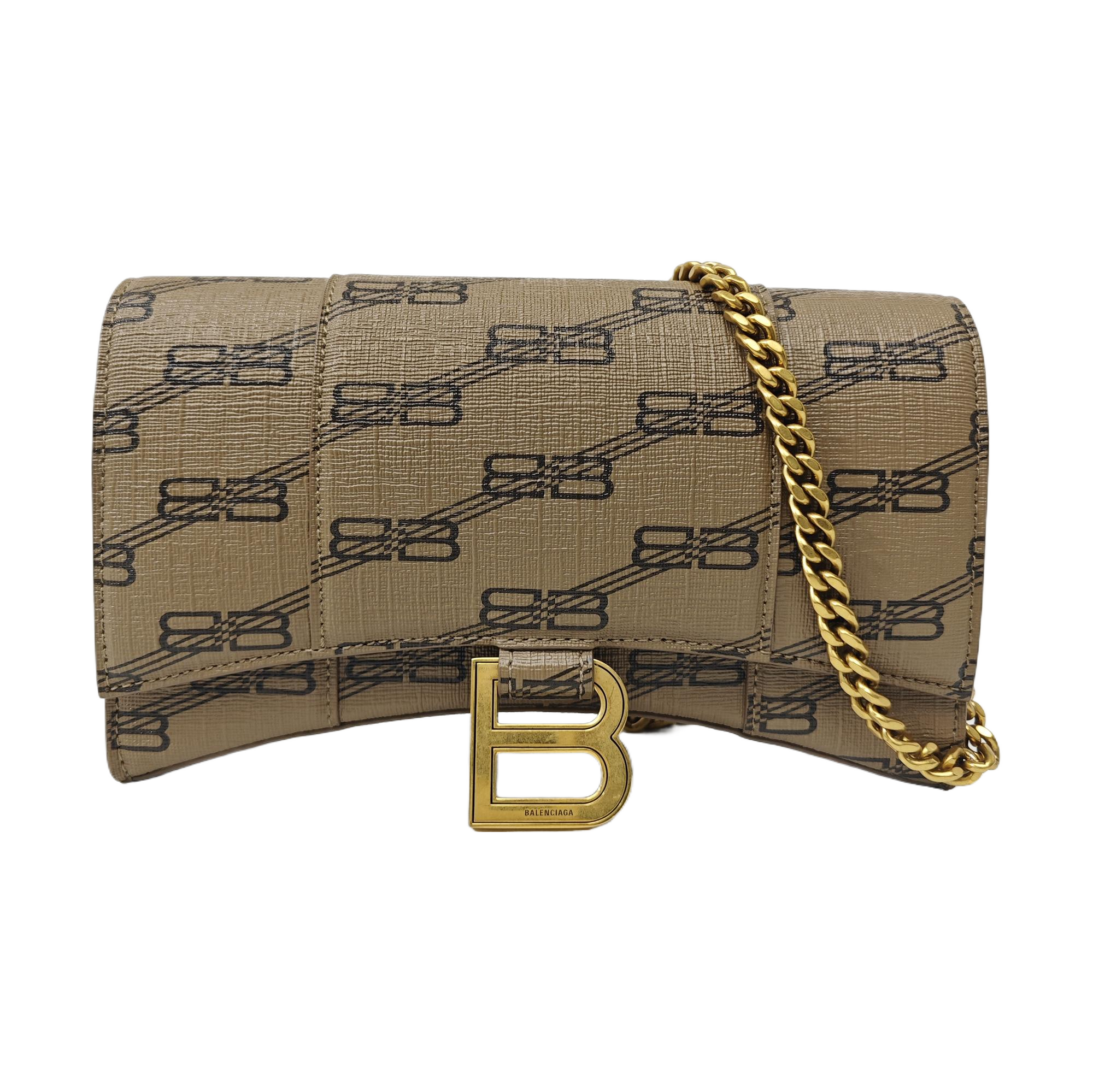 Hourglass Small Coated Canvas Brown