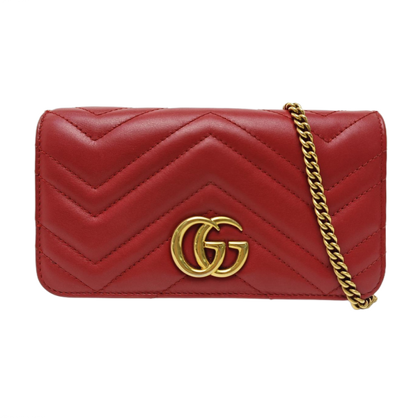 GG Marmont Super Mini Quilted Calfskin Red