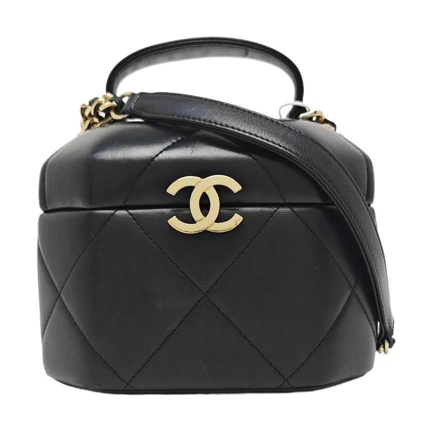 VANITY CASE Small Quilted Lambskin Black