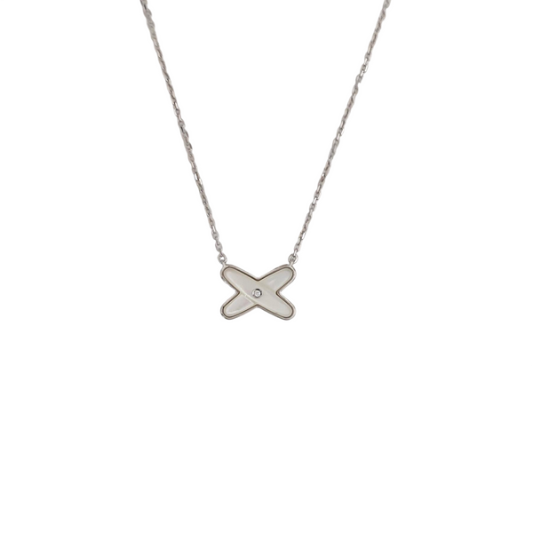 Jeux De Liens 18k White Gold Silver Necklace