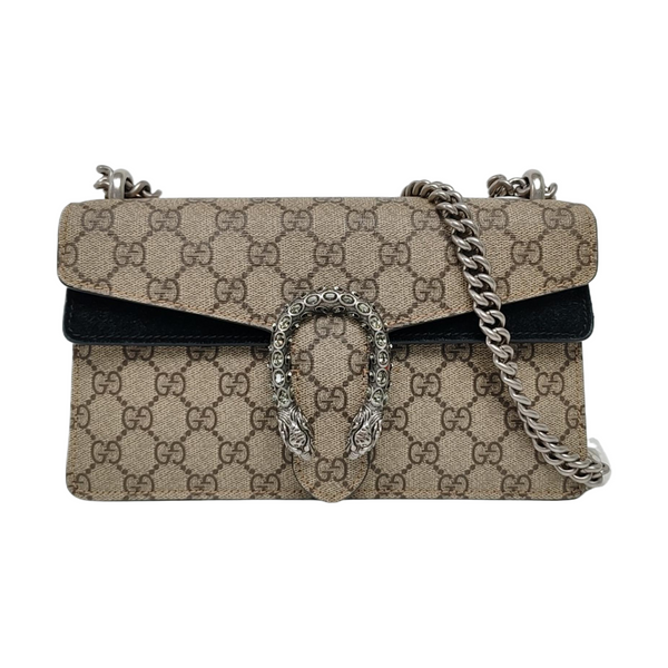 Dionysus Small Monogram Coated Canvas Beige