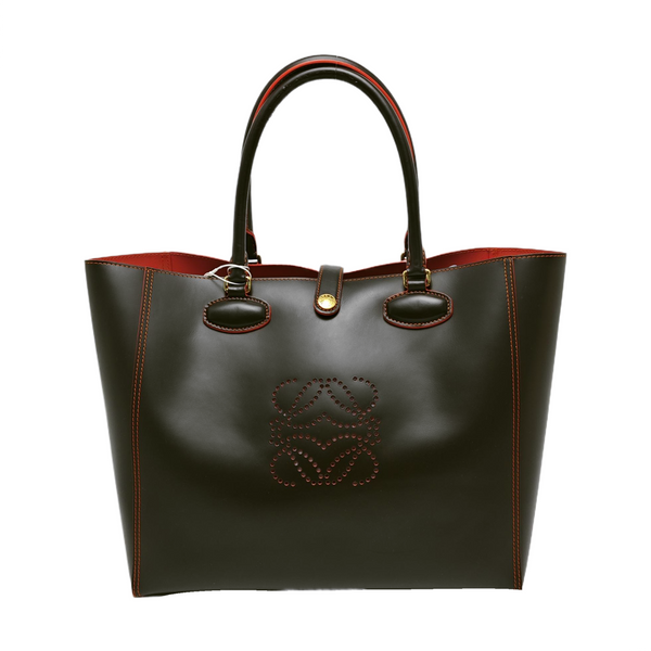 Monogram Calfskin Tote Bag Brown