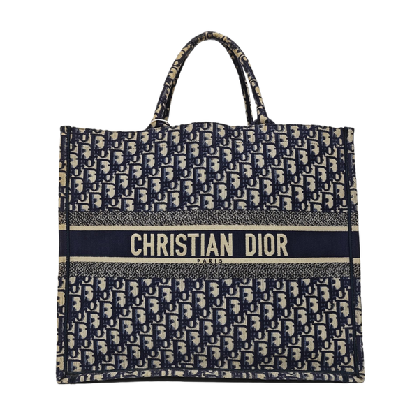 Book Tote Large Oblique Canvas Blue