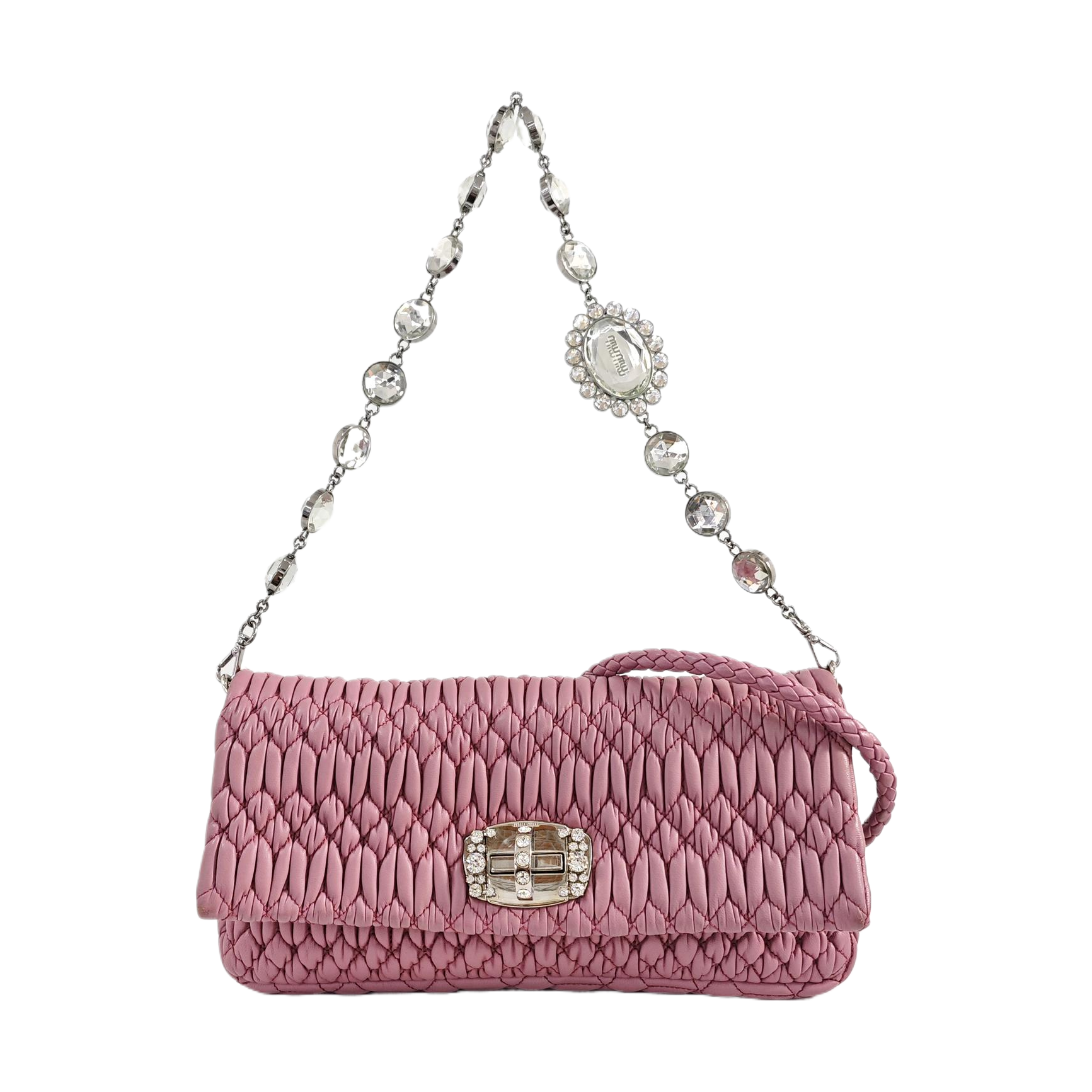 Crystal Quilted Lambskin Pink