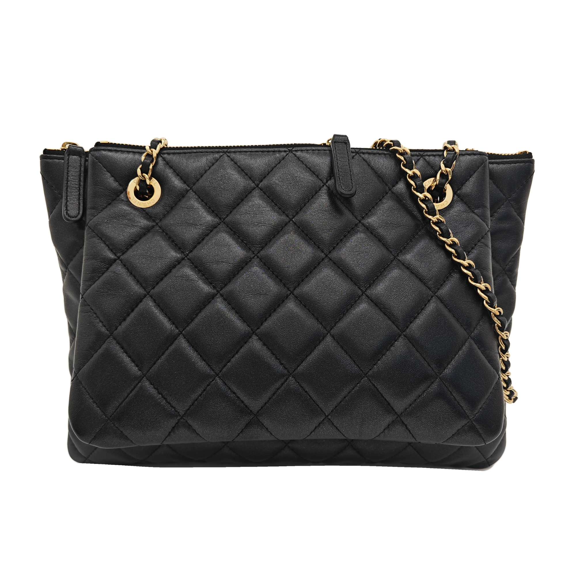 Quilted Calfskin Shoulder Bag Black