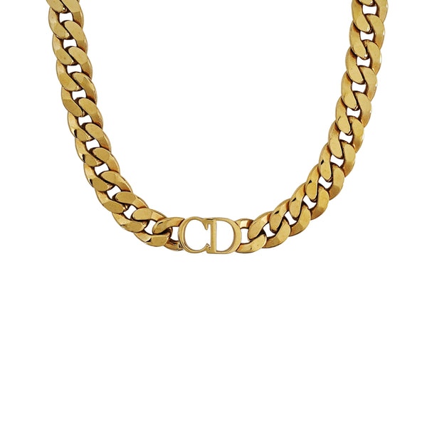 CD Icon Metal Gold Necklace
