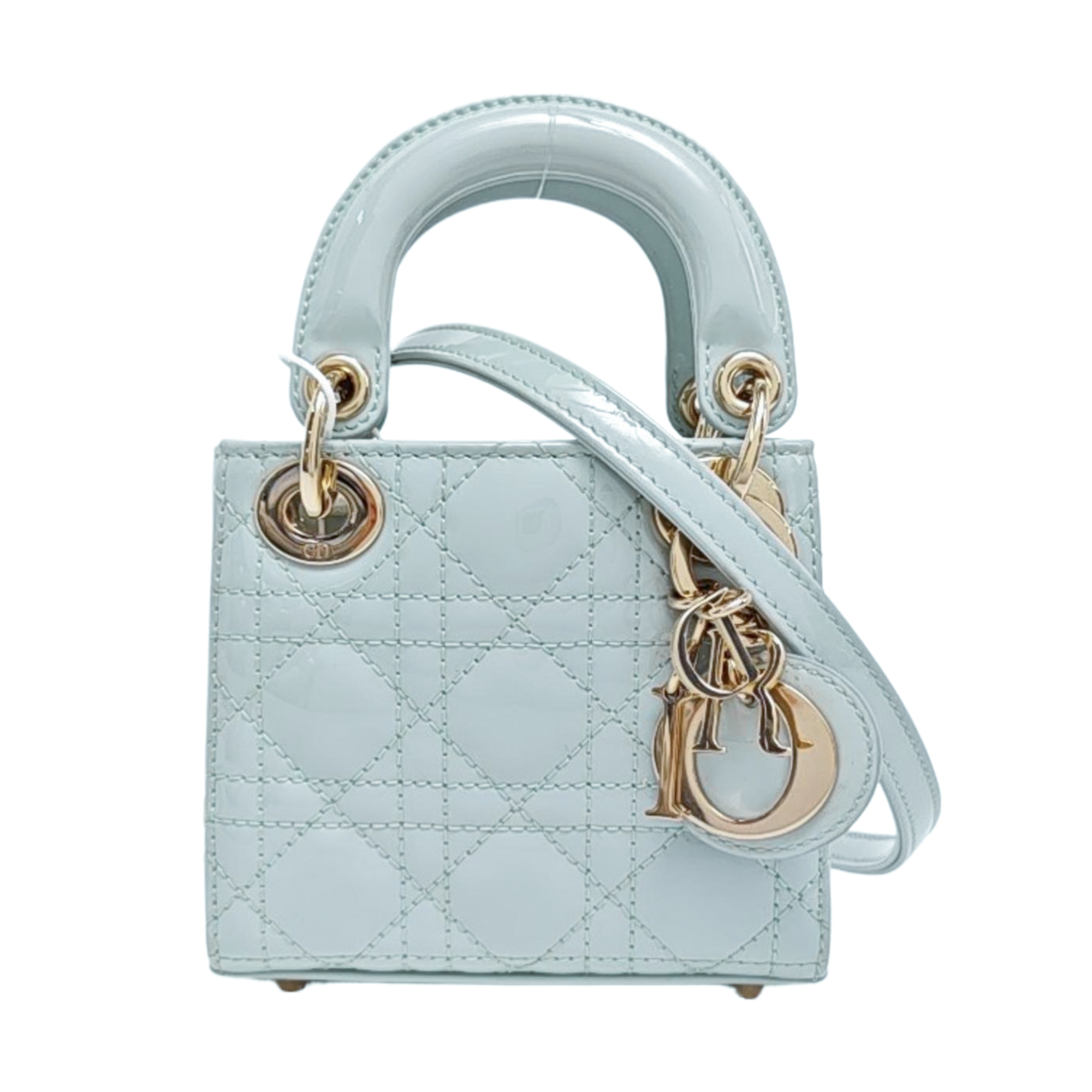 Lady Dior Cannage Patent Leather Blue