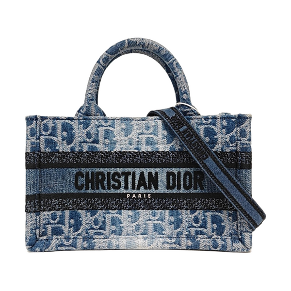 Book Tote Mini Oblique Denim Blue