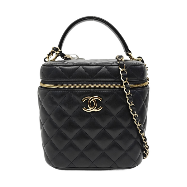 VANITY CASE Small Quilted Lambskin Black