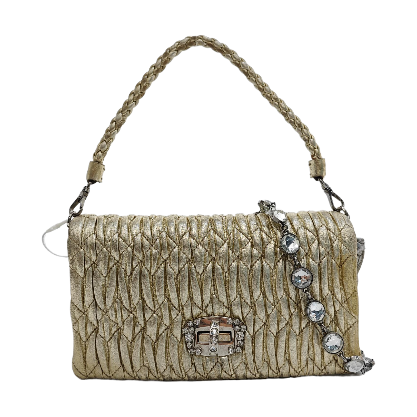 Quilted Lambskin Shoulder Bag Beige